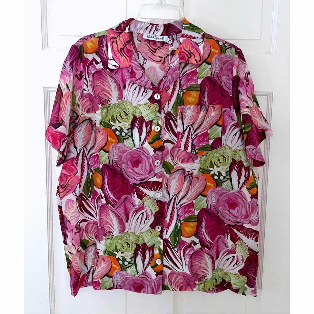 Nwt Rachel Antonoff James Camp Shirt Top Pink Radicchio Citrus Lettuce Cabbage M — image 3 of 8